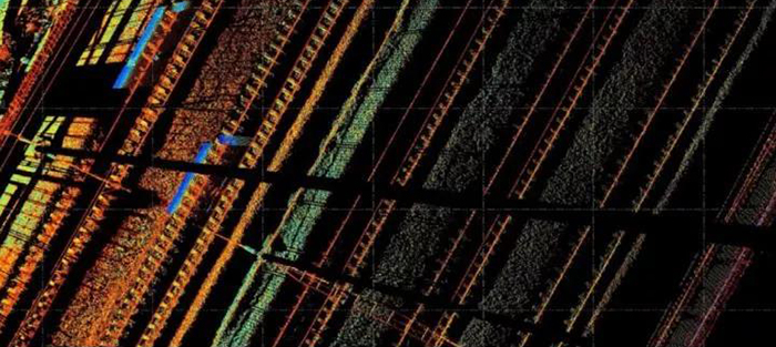 SX10轨道点云显示（彩色）;武汉天宝耐特三维扫描仪铁路轨道应用
