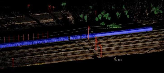 sx10铁路轨道检测扫描点云自动分类成果；武汉天宝耐特；铁路检测