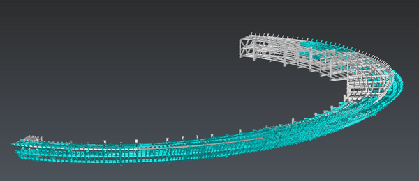 钢结构检测，大型体育馆三维扫描，三维激光扫描，天宝X9扫描仪，天宝耐特，建造施工，数字化施工管控，天宝耐特，测绘地理信息服务供应商，027-59880803